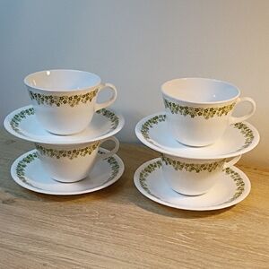 Corelle Spring Blossom Crazy Daisy Cups And Saucers Set Of 4 Each